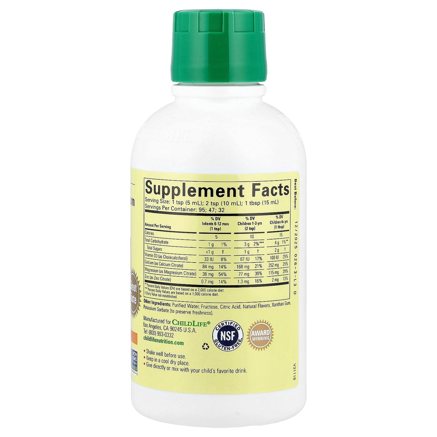 ChildLife Essentials, Essentials, Liquid Calcium with Magnesium, Natural Orange, 16 fl oz (473 ml)