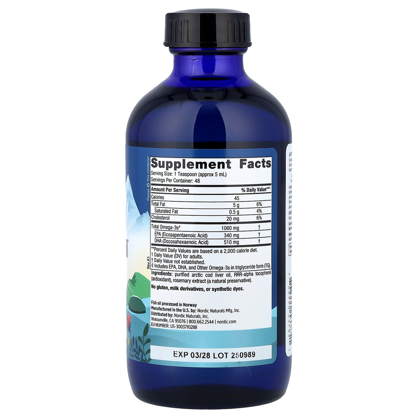 Nordic Naturals, Arctic Cod Liver Oil™, Unflavored, 8 fl oz (237 ml)