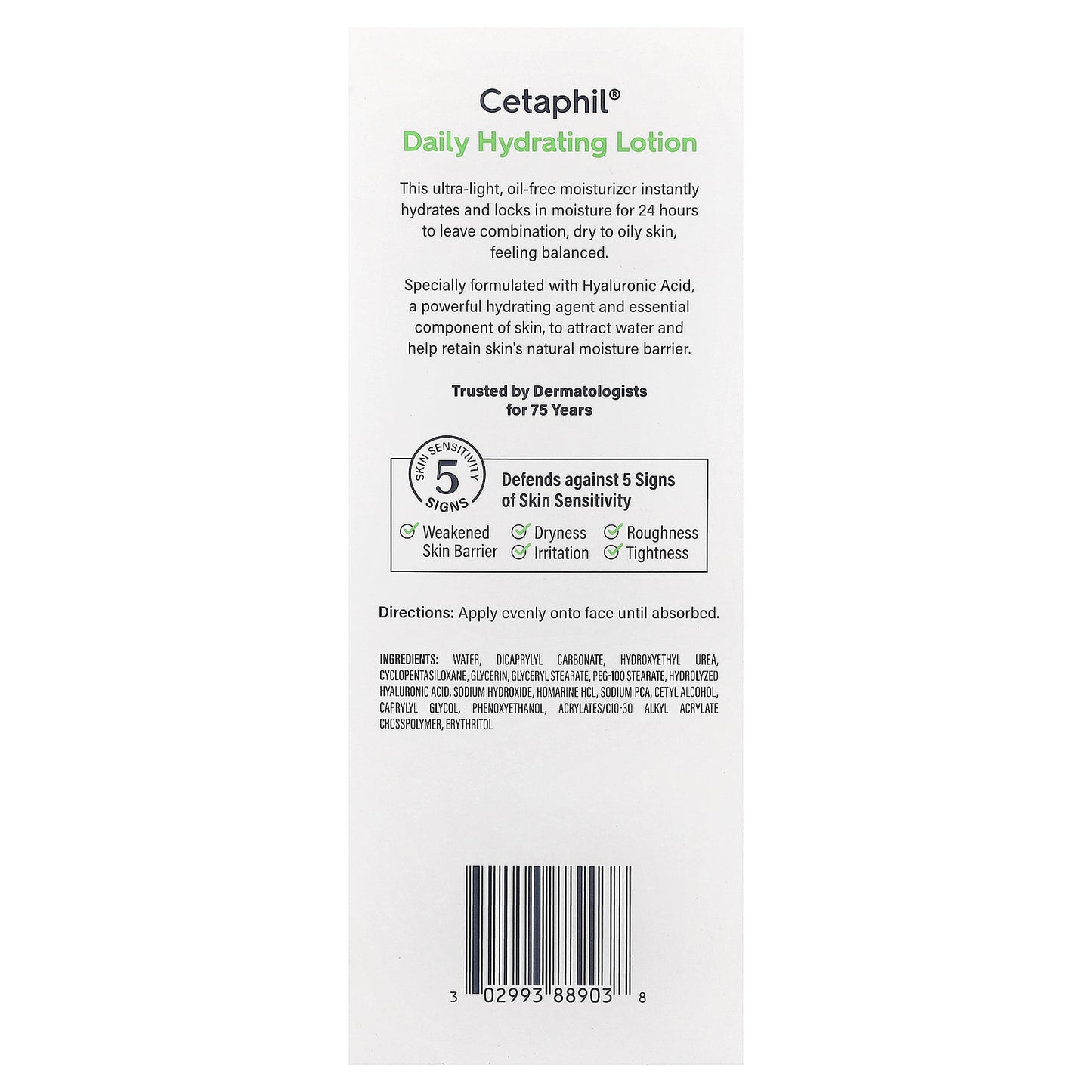 Cetaphil, Daily Hydrating Lotion, Oil Free, All Skin Types, 3 fl oz (88 ml)