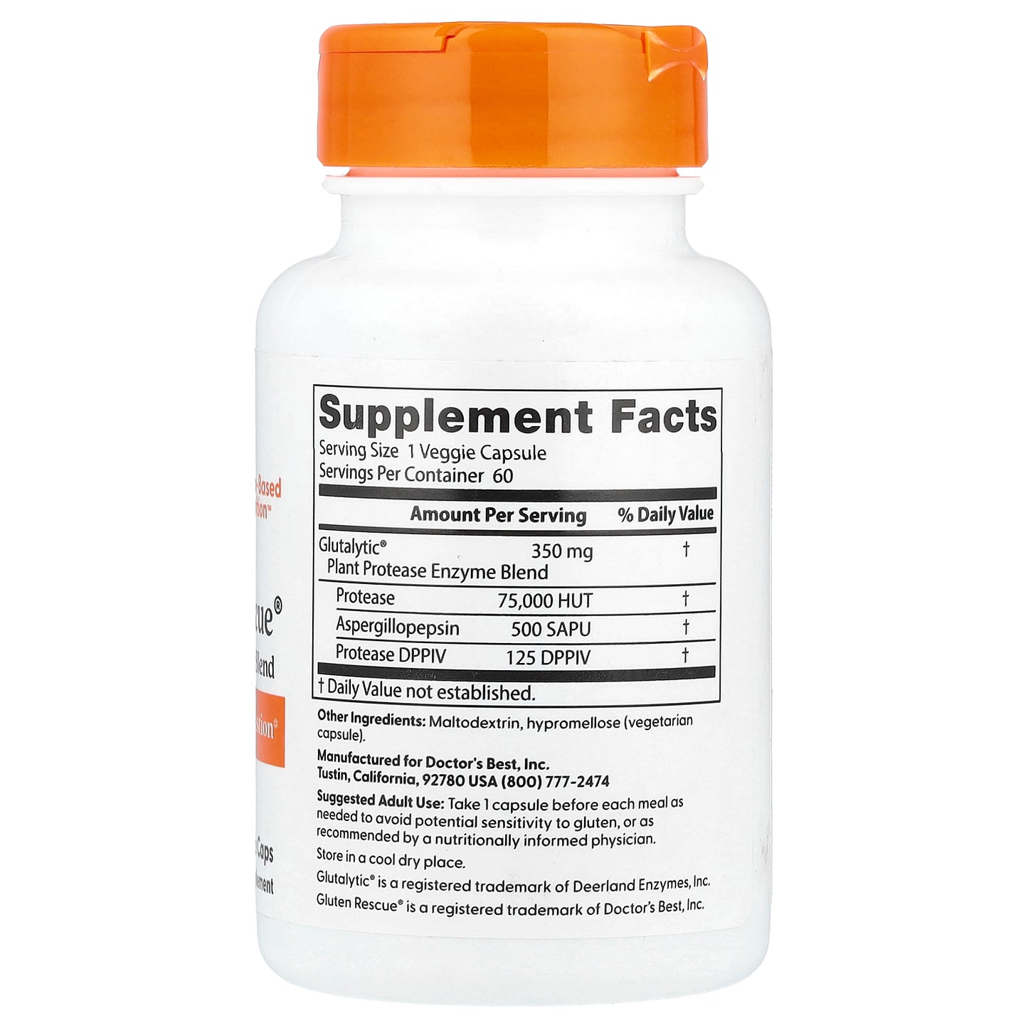 Doctor's Best, Gluten Rescue® Enzyme Blend , 60 Veggie Caps