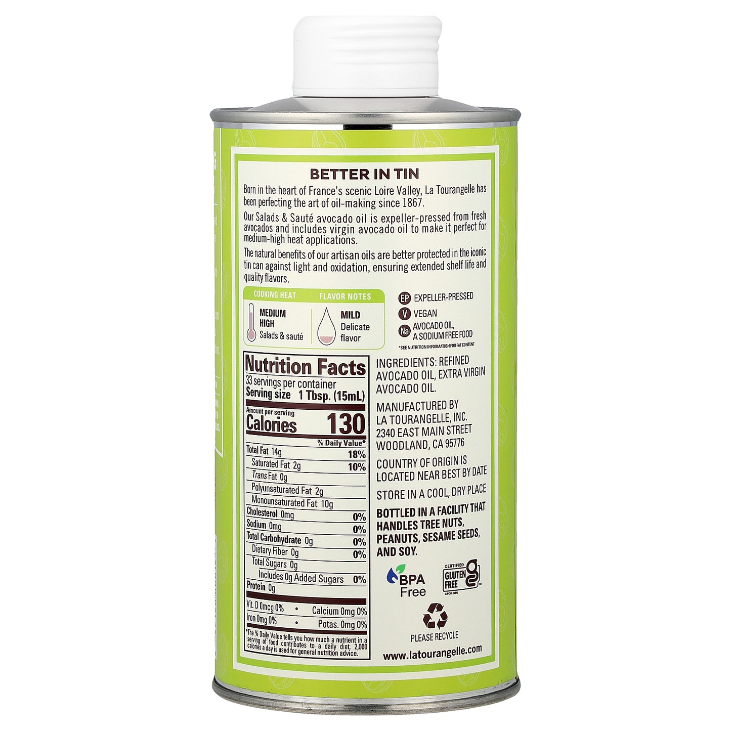 La Tourangelle, Salads & Saute Avocado Oil, 16.9 fl oz (500 ml)