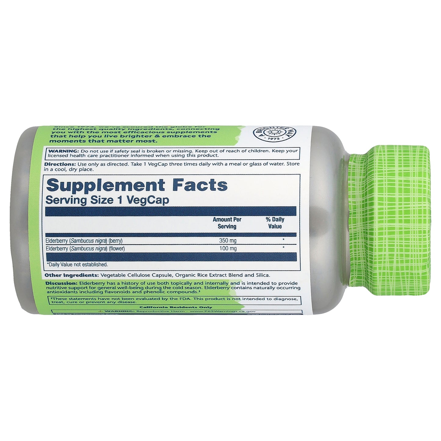 Solaray, True Herbs Elderberry, 100 VegCaps