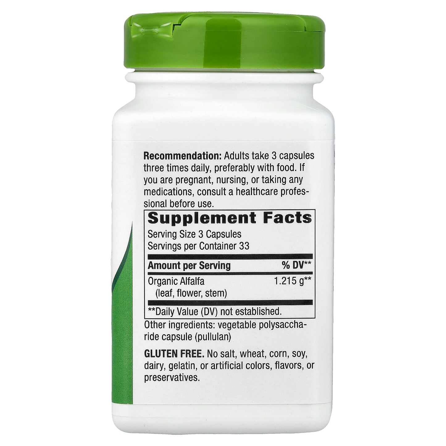 Nature's Way, Alfalfa, 100 Vegan Capsules (405 mg per Capsule)