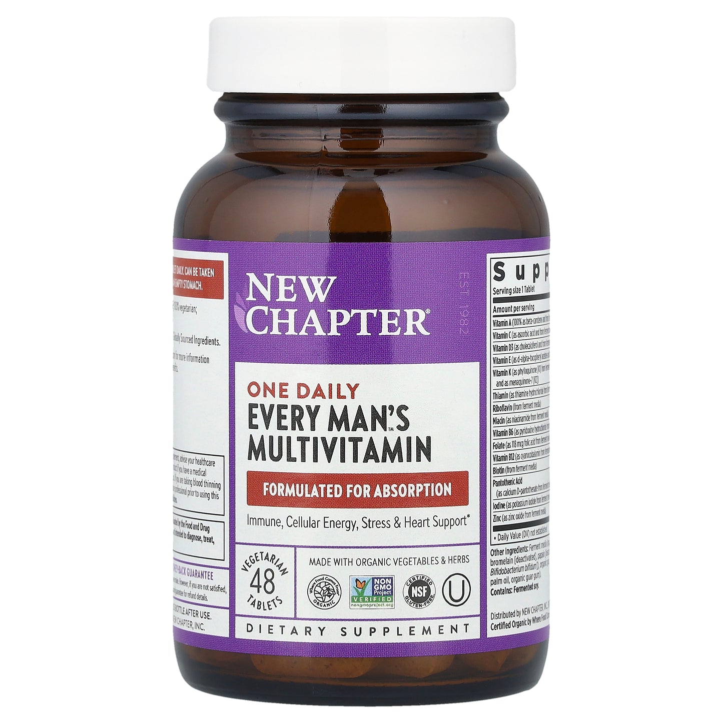 New Chapter, One Daily Every Man's™ Multivitamin, 48 Vegetarian Tablets