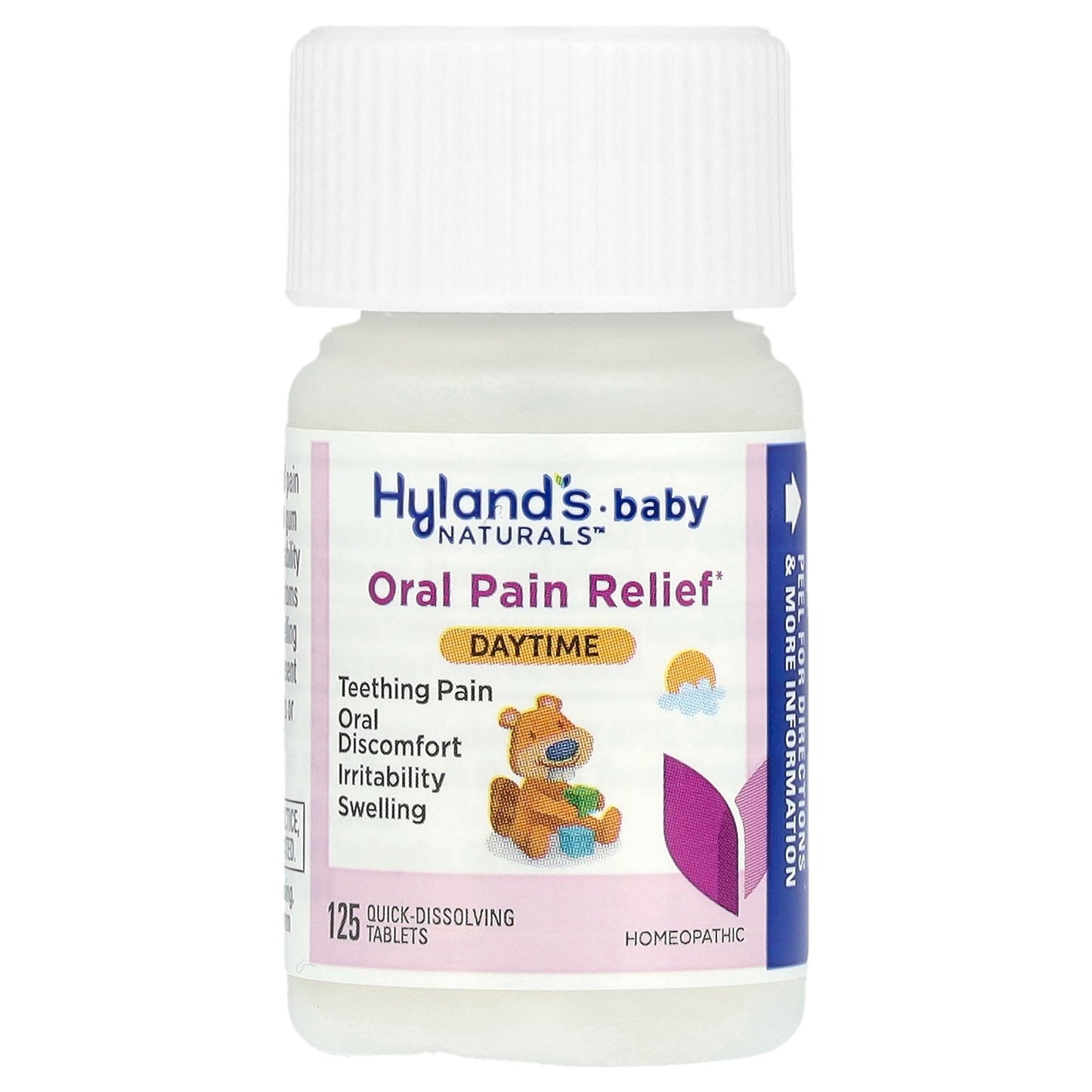 Hyland's Naturals, Baby, Oral Pain Relief, Daytime, 0+ Months, 125 Quick-Dissolving Tablets