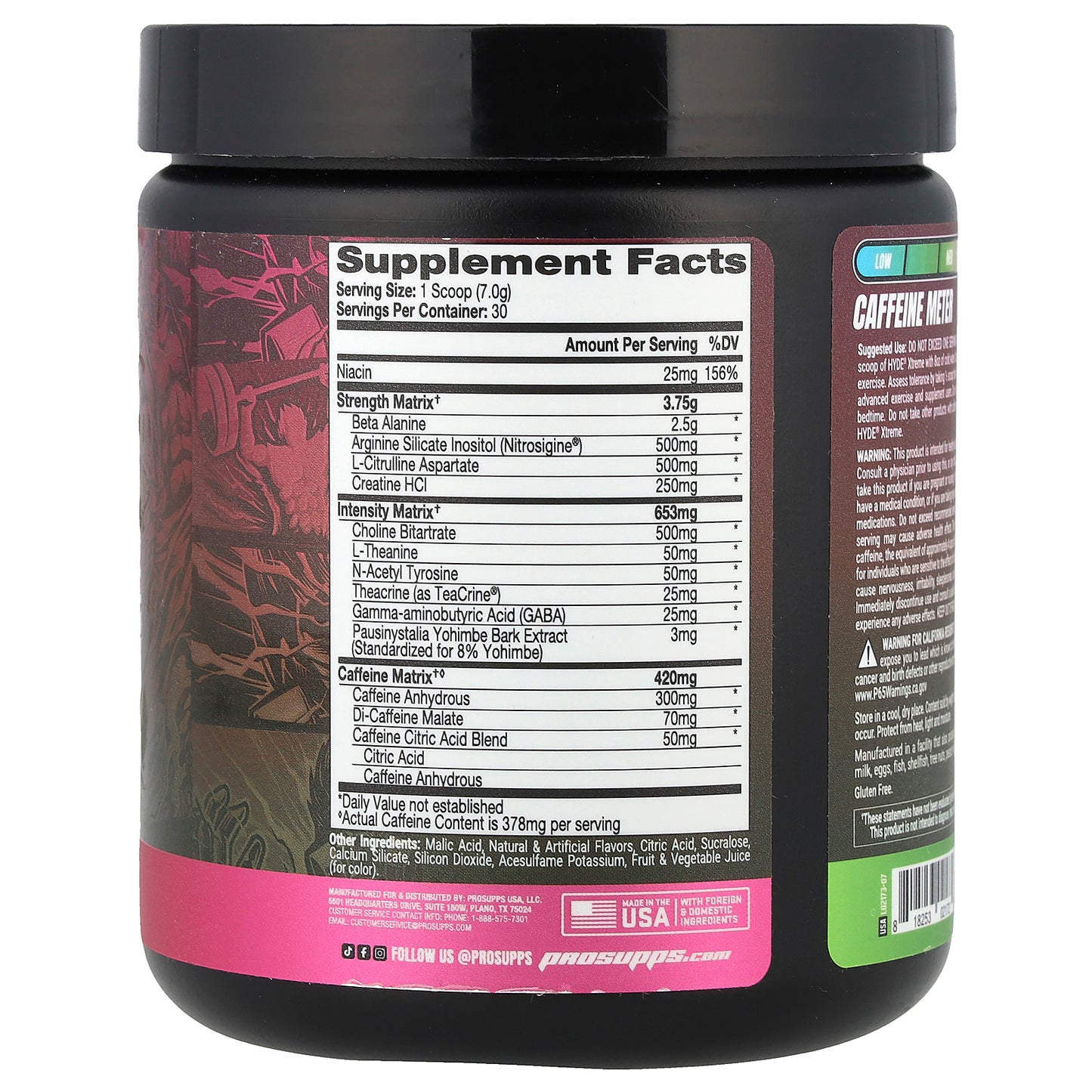 ProSupps, Hyde Xtreme®, Hard-Hitting Energy Pre Workout, Watermelon, 7.4 oz (210 g)