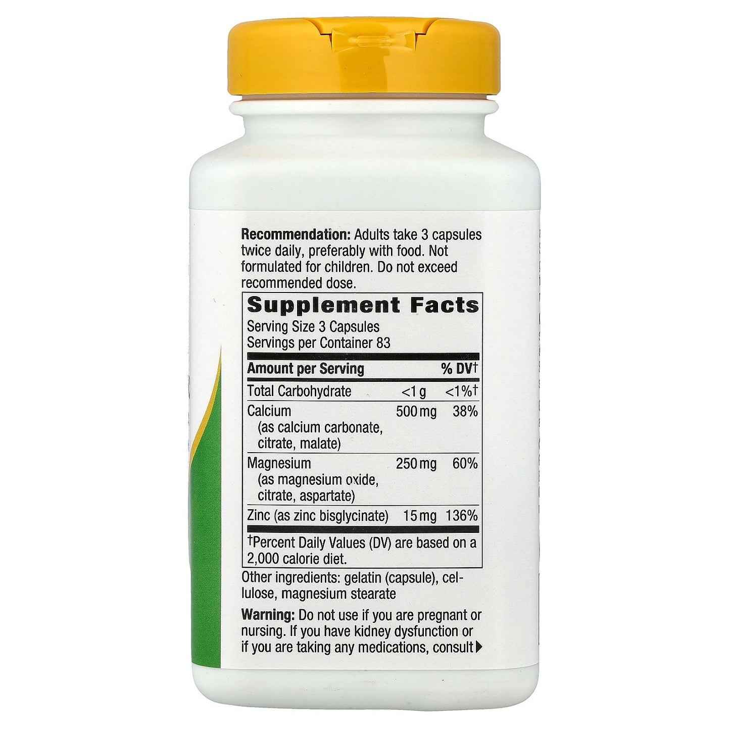 Nature's Way, Calcium, Mag & Zinc Mineral Complex, 250 Capsules