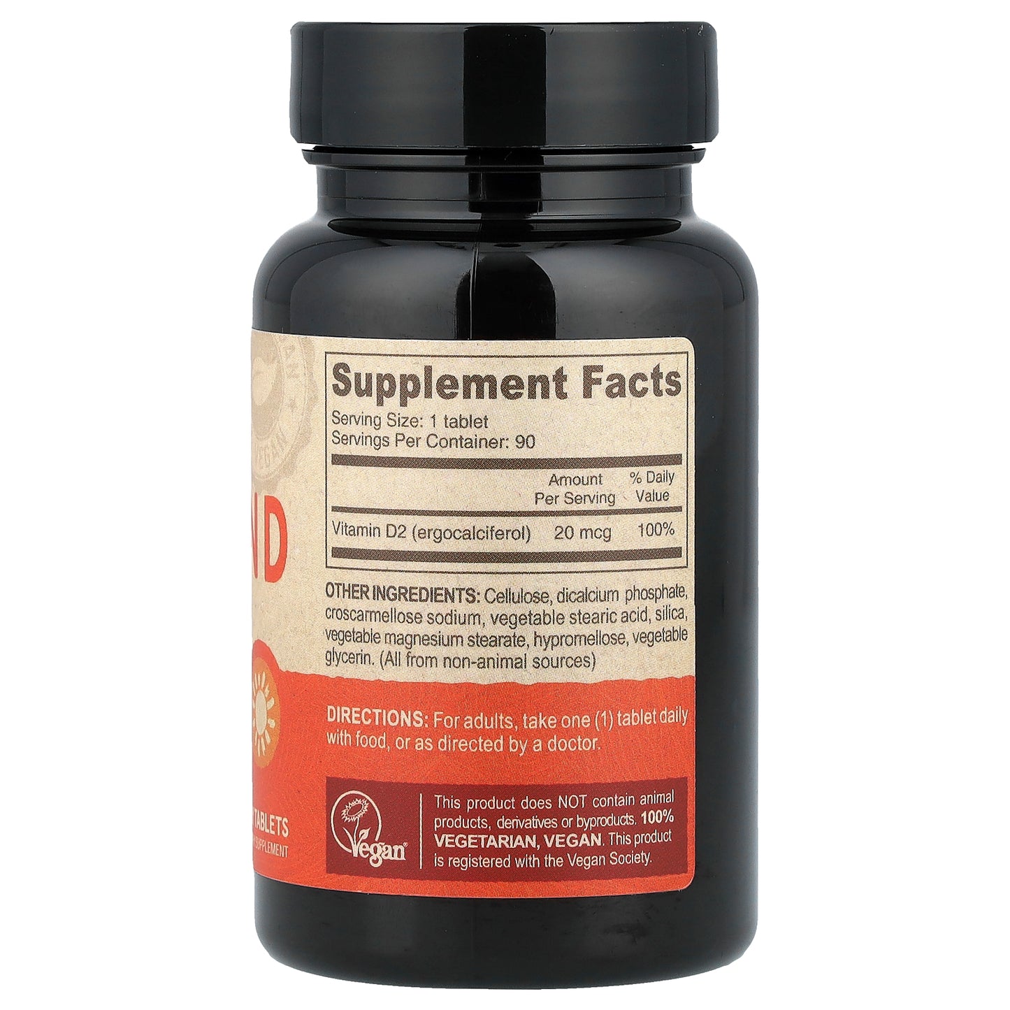 Deva, Vegan Vitamin D2, 20 mcg (800 IU), 90 Tablets