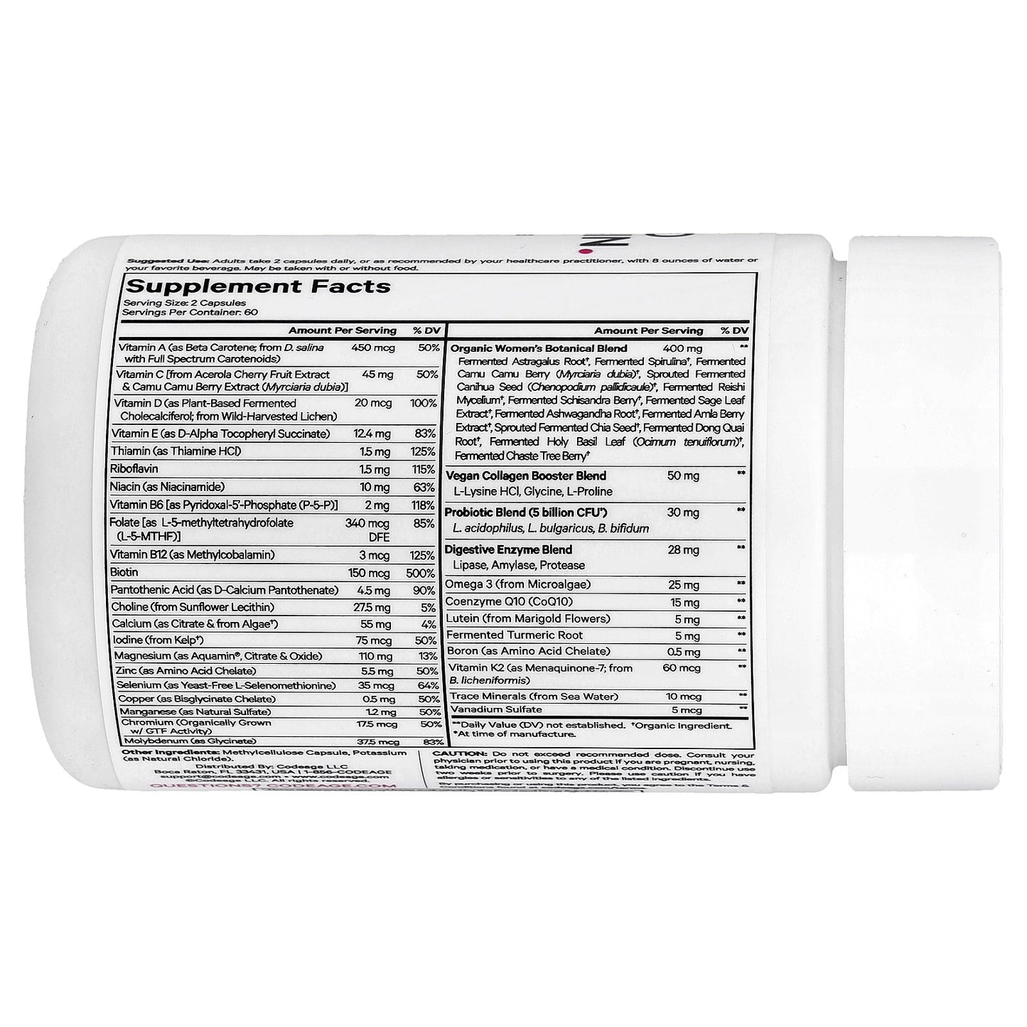 Codeage, Women's Fermented Multivitamin, 120 Vegetable Capsules