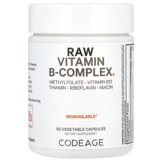 Codeage, Raw Vitamin B-Complex, 60 Vegetable Capsules