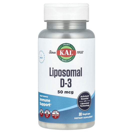 KAL, Liposomal D-3, High Potency, 50 mcg, 30 VegCaps