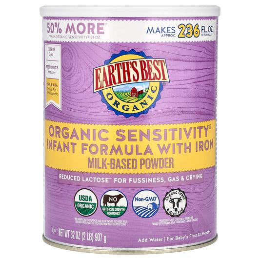 Earth's Best, Organic Sensitivity Infant Formula with Iron, For Baby's First 12 Months, 32 oz (907 g)