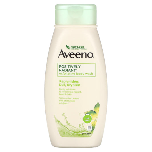 Aveeno, Positively Radiant, Exfoliating Body Wash, Fresh, 18 fl oz (532 ml)