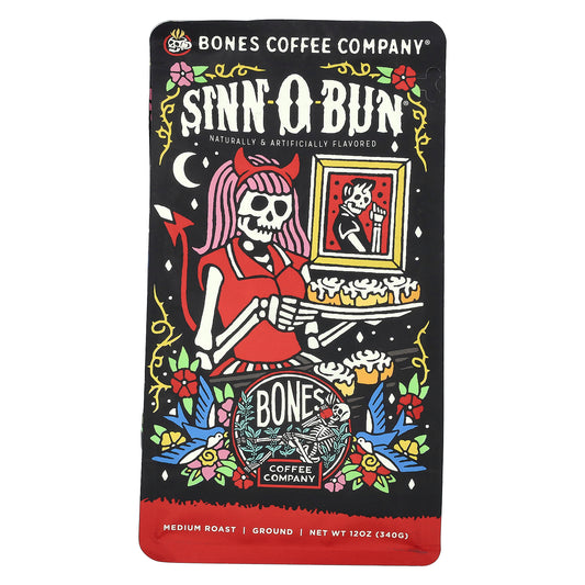 Bones Coffee Company, Sinn-O-Bun, Ground, Medium Roast, 12 oz (340 g)