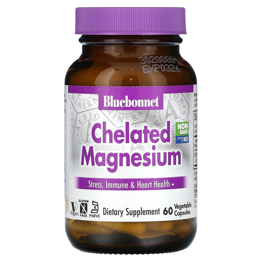 Bluebonnet Nutrition, Chelated Magnesium, 60 Vegetable Capsules