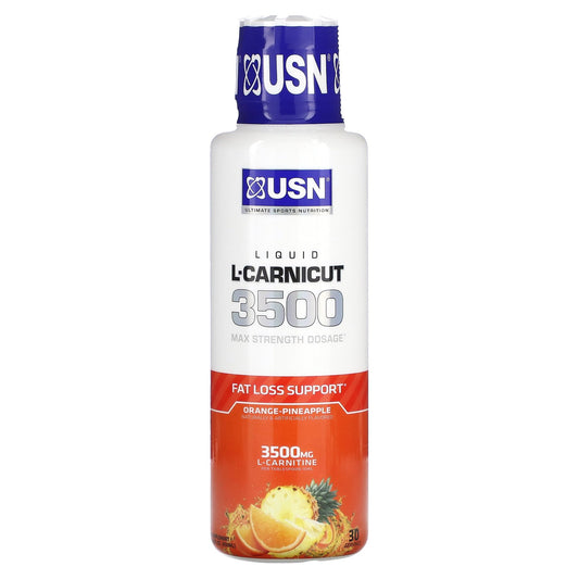USN, Liquid L-Carnicut 3500, Max Strength Dosage, Orange-Pineapple, 3,500 mg, 15.22 fl oz (450 ml)