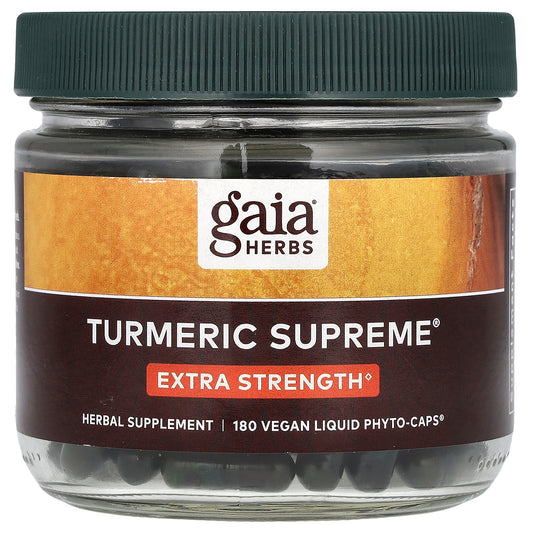 Gaia Herbs, Turmeric Supreme, Extra Strength, 180 Vegan Liquid Phyto-Caps