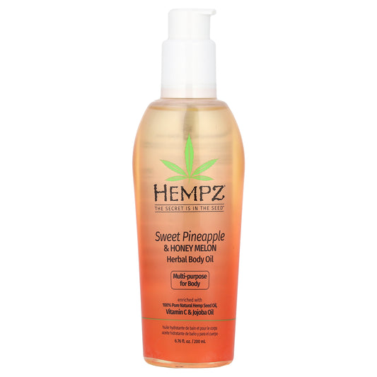 Hempz, Herbal Body Oil, Sweet Pineapple & Honey Melon, 6.76 fl oz (200 ml)
