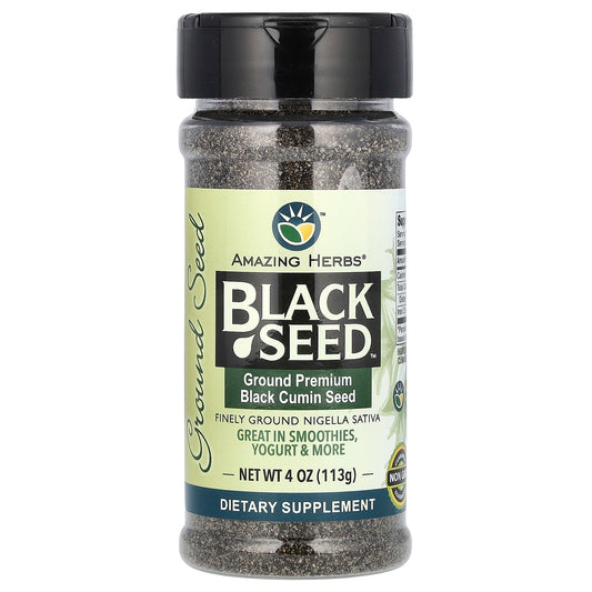 Amazing Herbs, Black Seed, Ground Premium Black Cumin Seed, 4 oz (113 g)