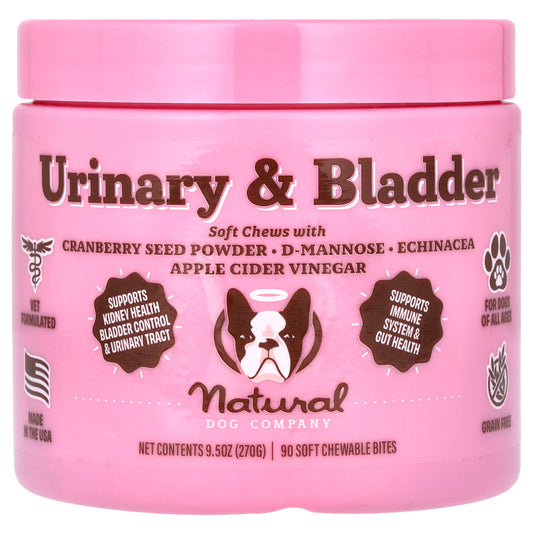 Natural Dog Company, Urinary & Bladder, For Dogs, All Ages , 90 Soft Chewable Bites, 9.5 oz (270 g)