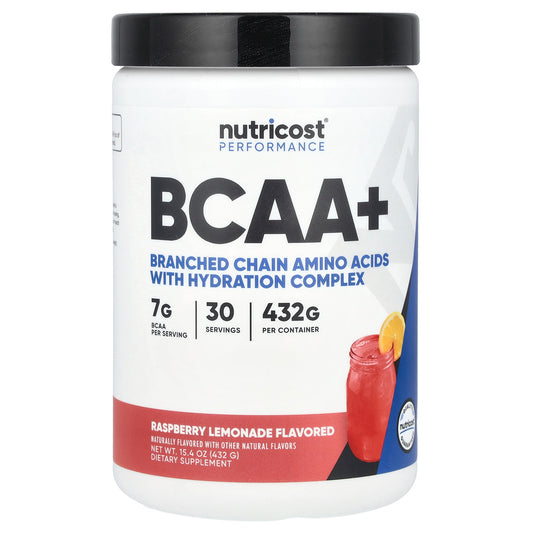 Nutricost, Performance, BCAA+, Raspberry Lemonade, 15.4 oz (432 g)