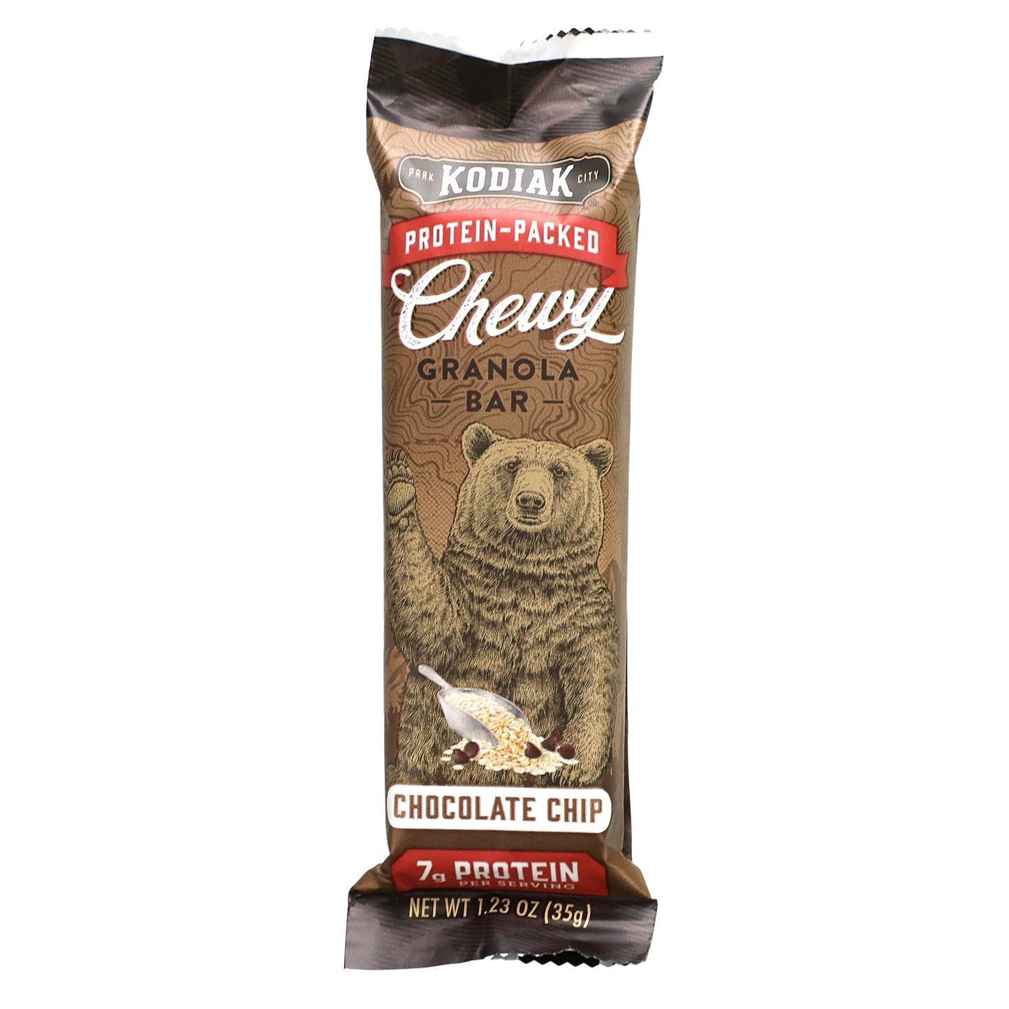 Kodiak Cakes, Chewy Granola Bars, Chocolate Chip, 5 Bars, 1.23 oz (35 g) Each