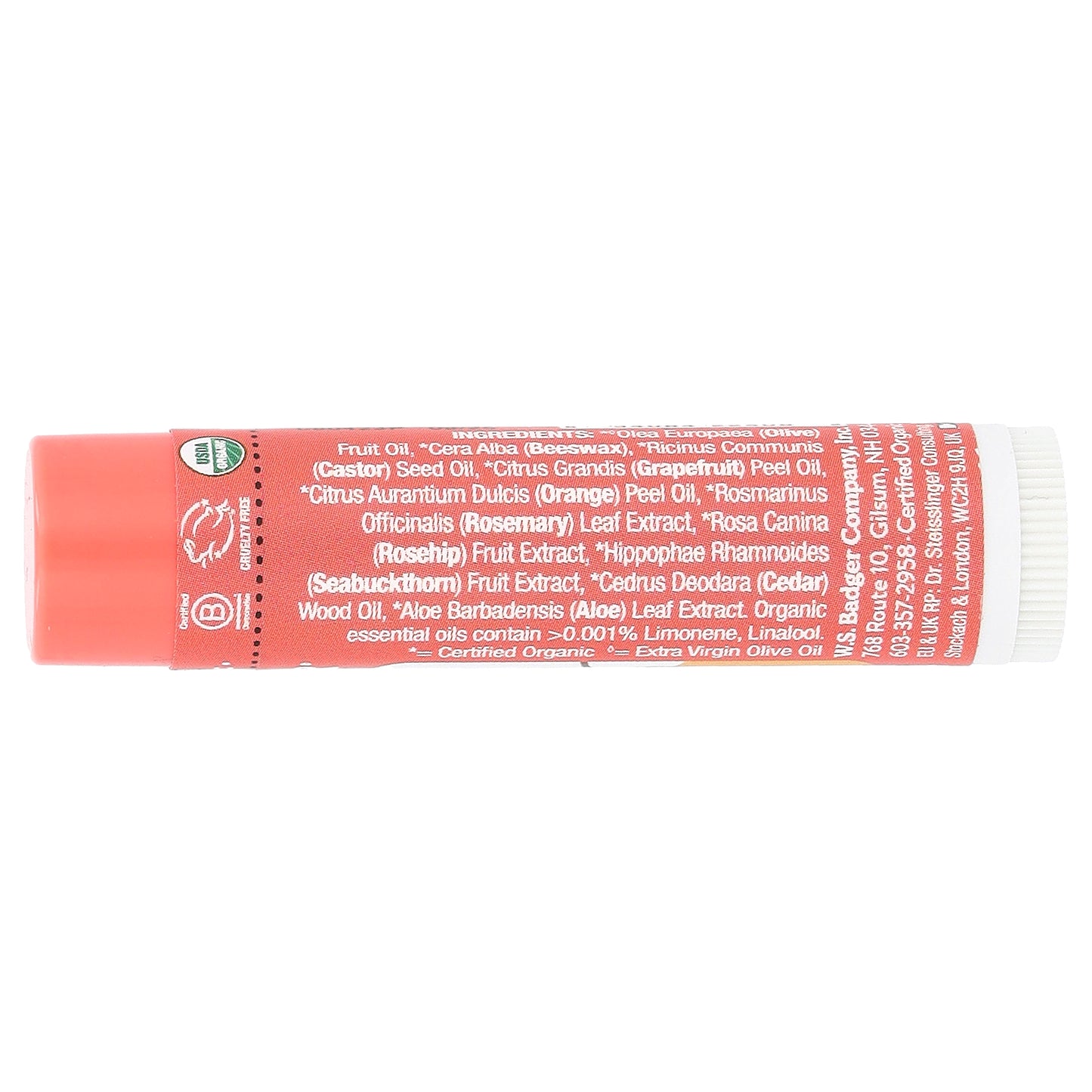 Badger, Lip Balm, Pink Grapefruit, 0.15 oz (4.2 g)