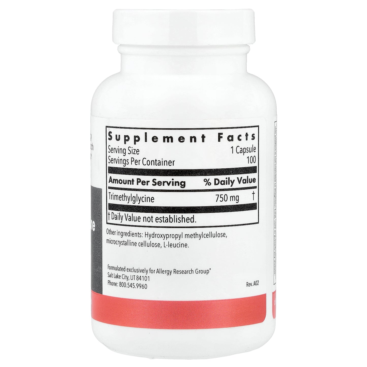 Allergy Research Group, TMG, 100 Vegetarian Capsules (750 mg Per capsule)