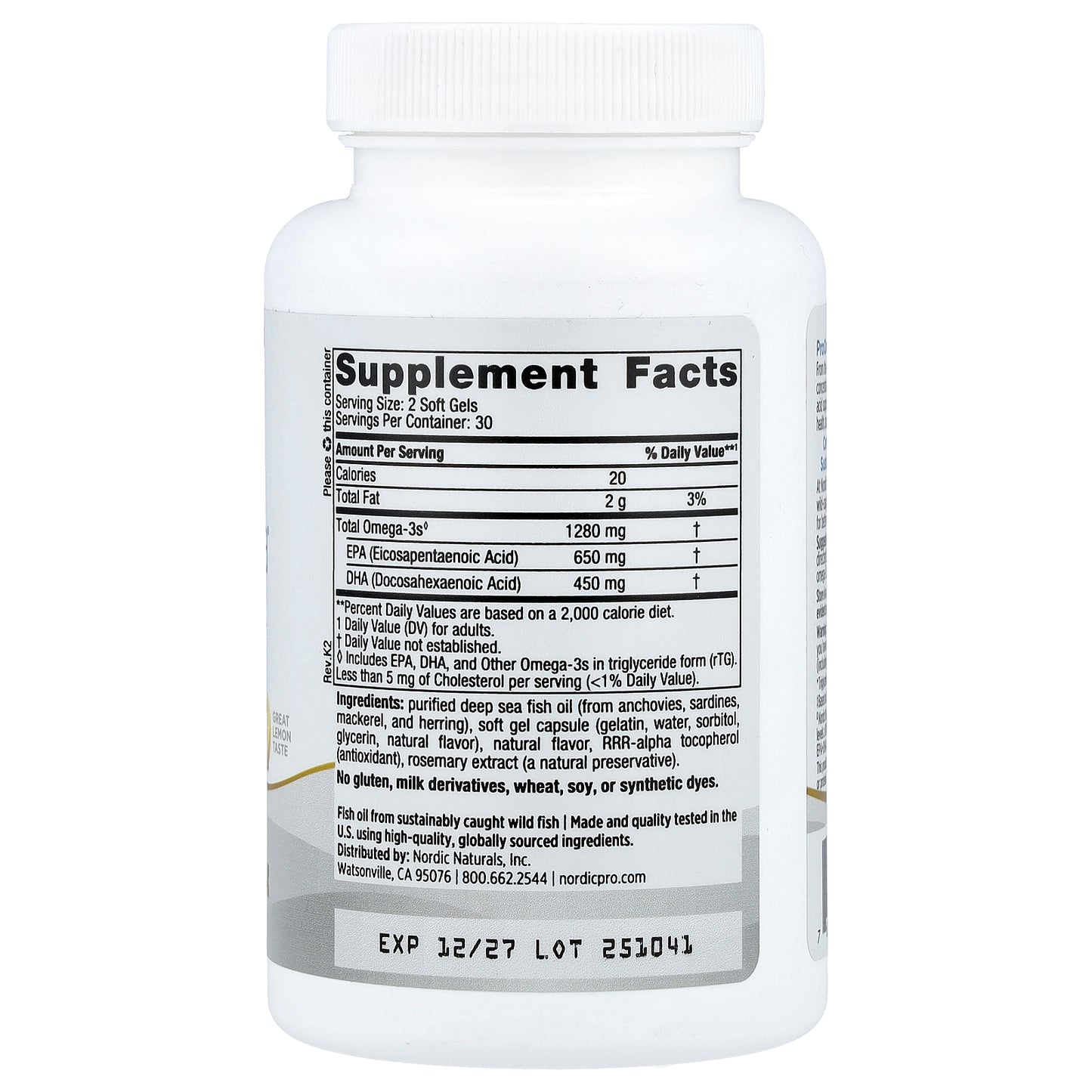 Nordic Naturals, ProOmega®, Lemon, 60 Soft Gels (640 mg per Soft Gel)