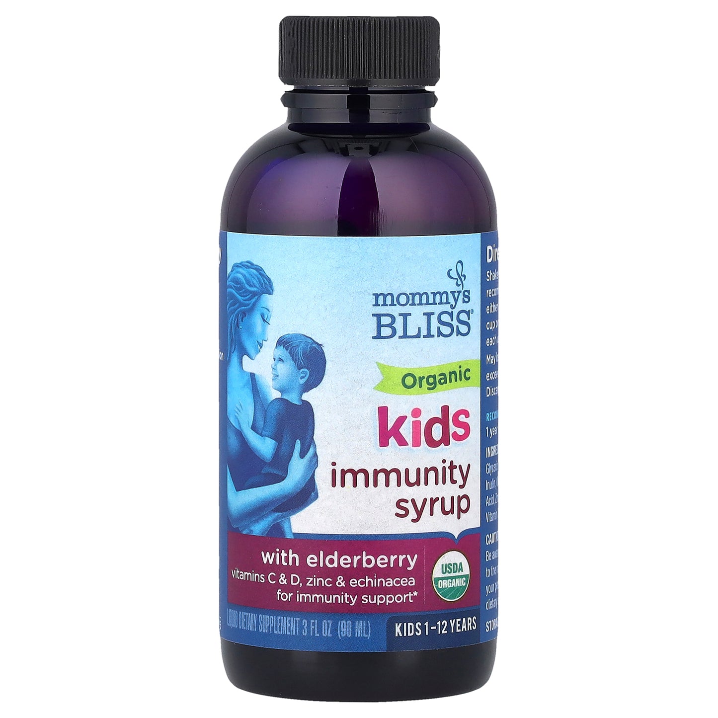 Mommy's Bliss, Kids Organic Immunity Syrup, Kids 1-12 Yrs, 3 fl oz (90 ml)