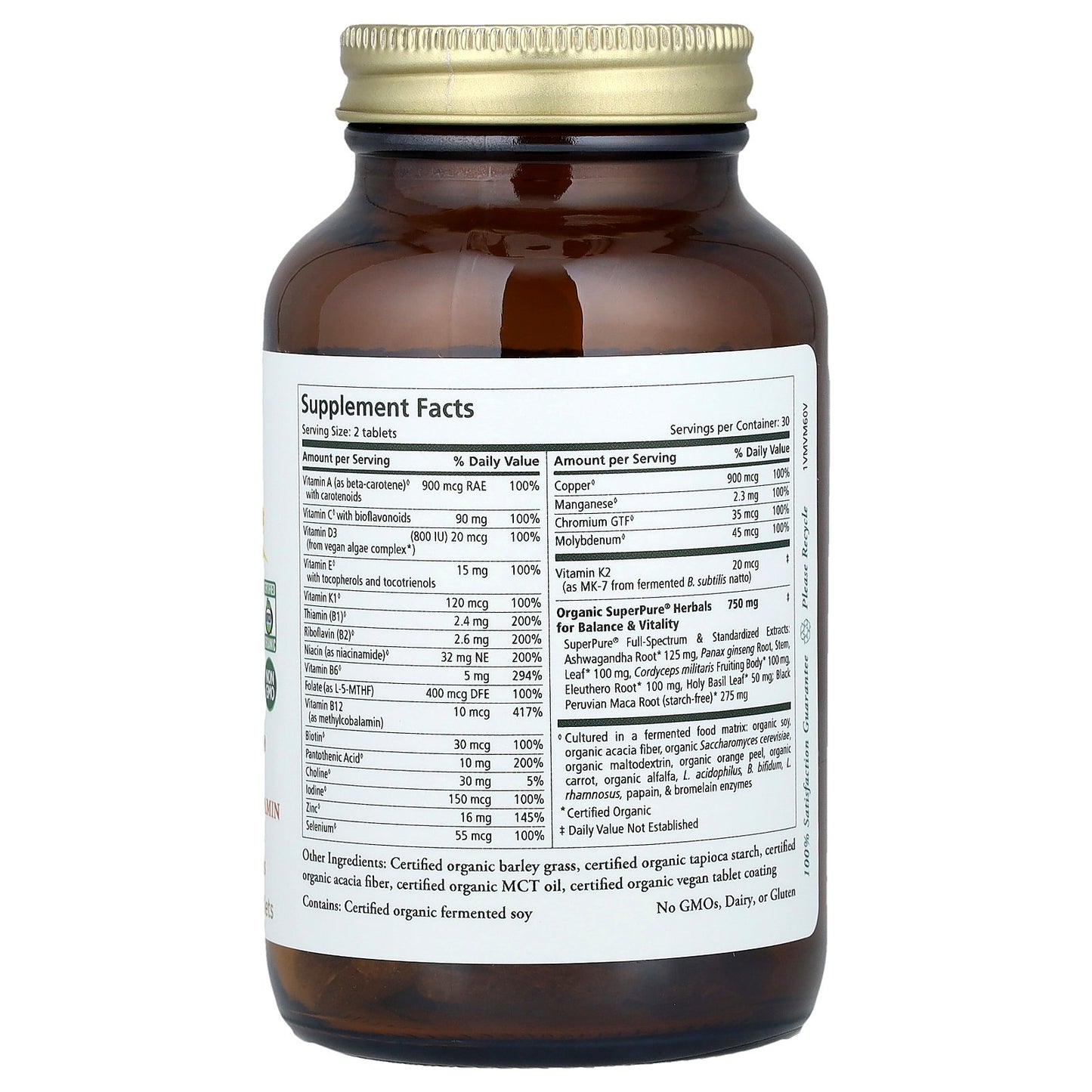 Pure Synergy, Vita-Min-Vitality®, Men's 2 Per Day Multivitamin, 60 Tablets