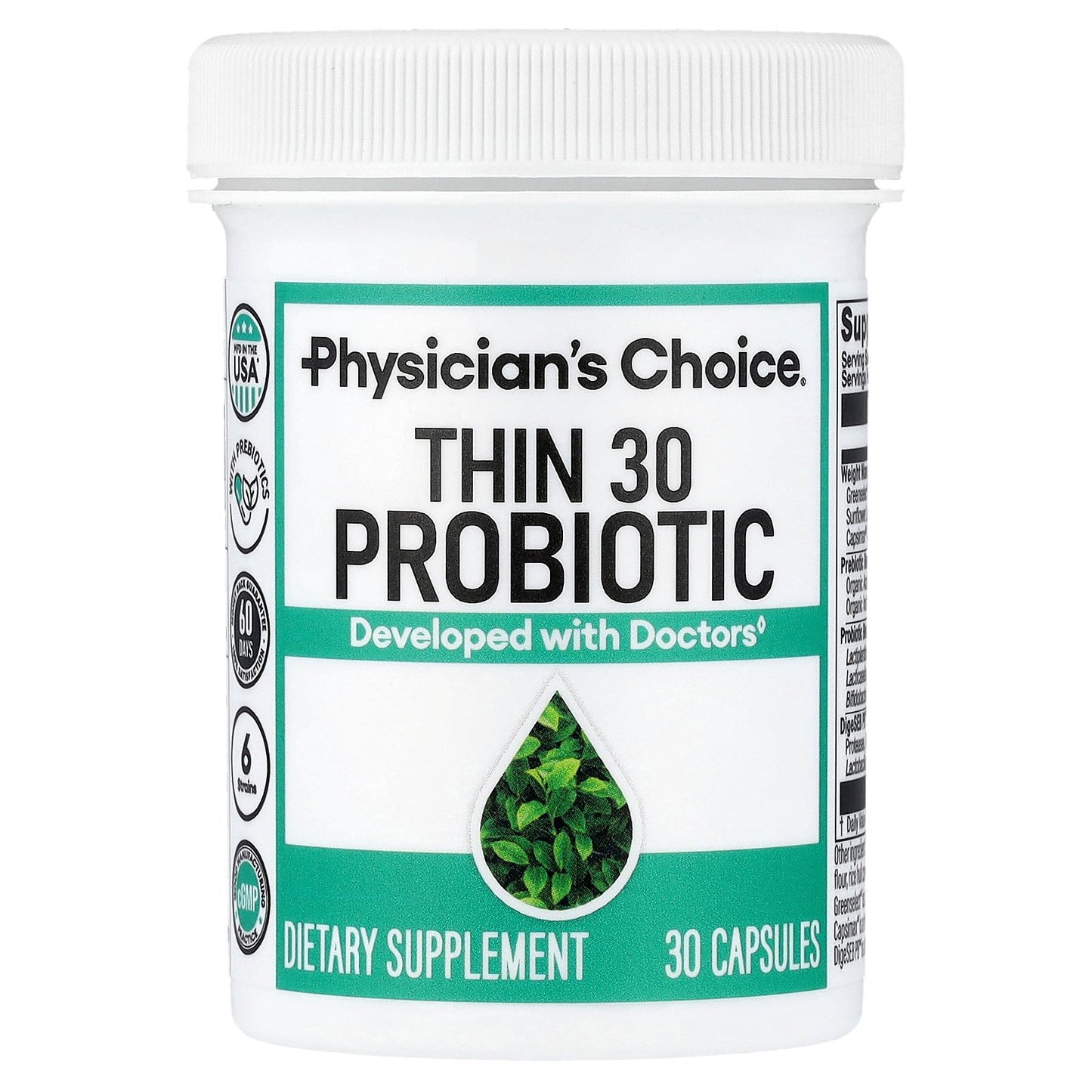 Physician's Choice, Thin 30 Probiotic, 30 Capsules