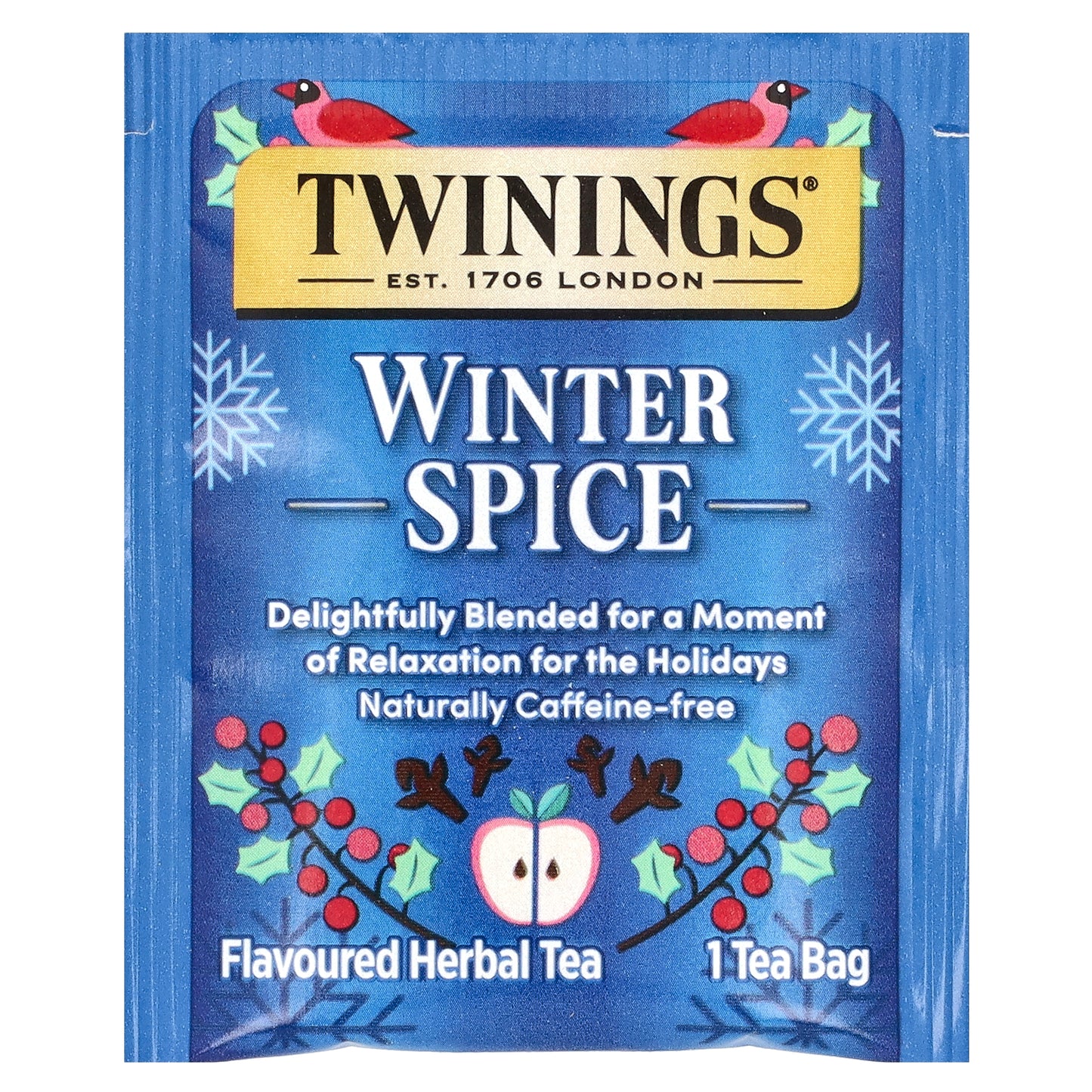 Twinings, Flavored Herbal Tea, Winter Spice, Caffeine Free, 20 Tea Bags, 1.41 oz (40 g)