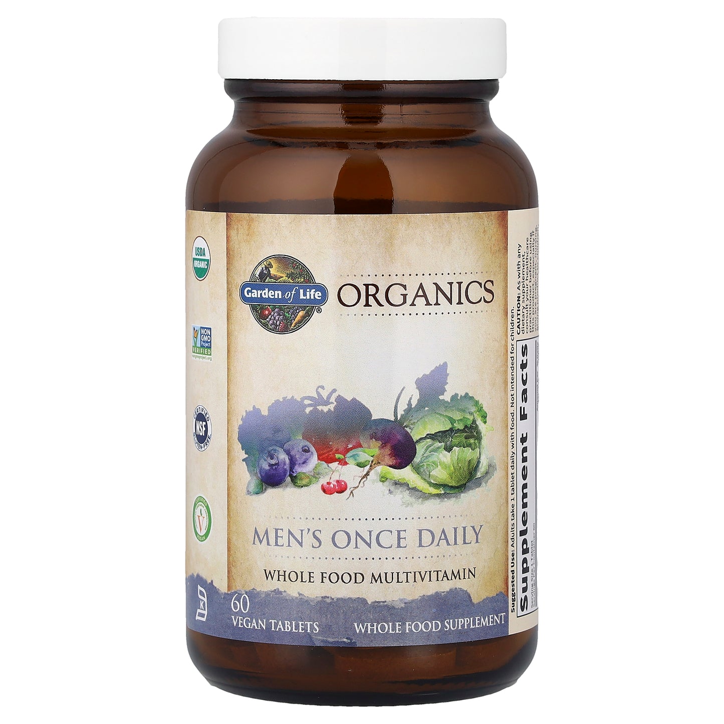 Garden of Life, Organics, Men's Once Daily, 60 Vegan Tablets