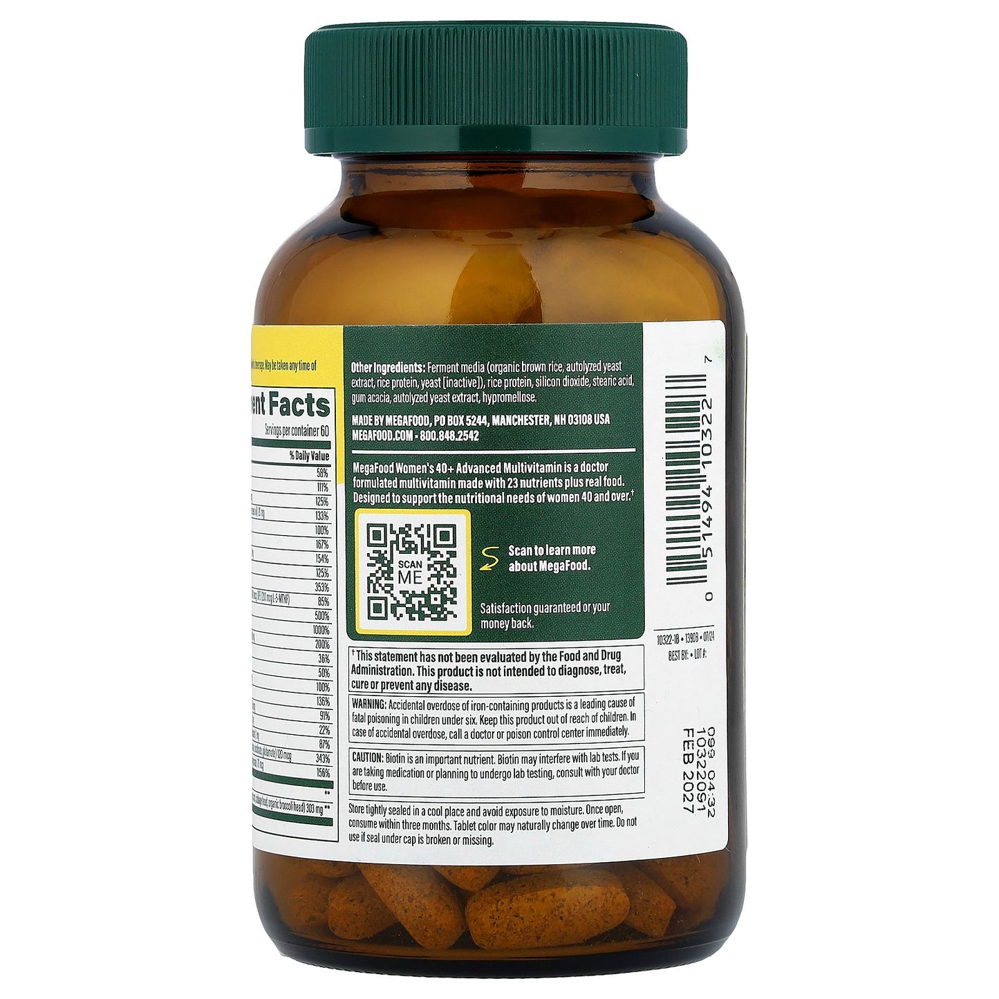 MegaFood, Women's 40+ Advanced Multivitamin, 120 Tablets