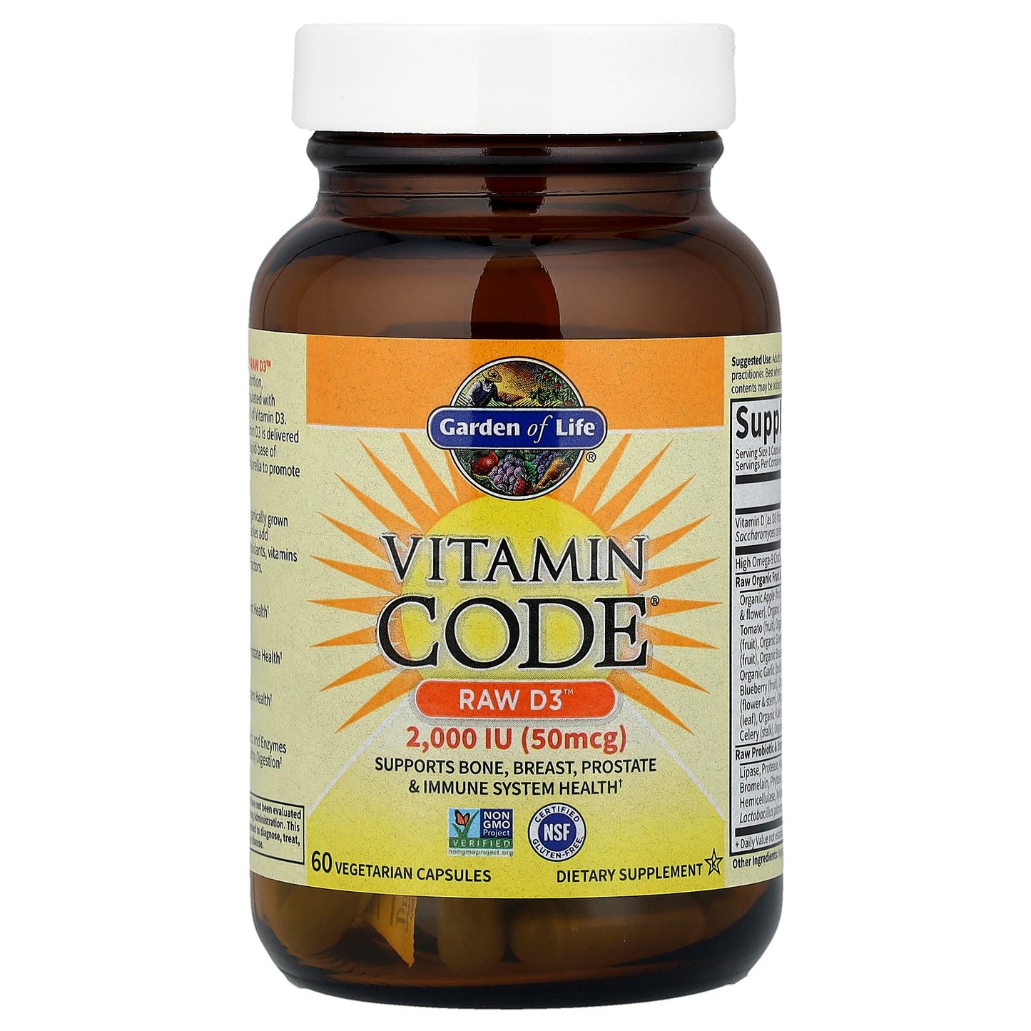 Garden of Life, Vitamin Code®, RAW D3™, 60 Vegetarian Capsules