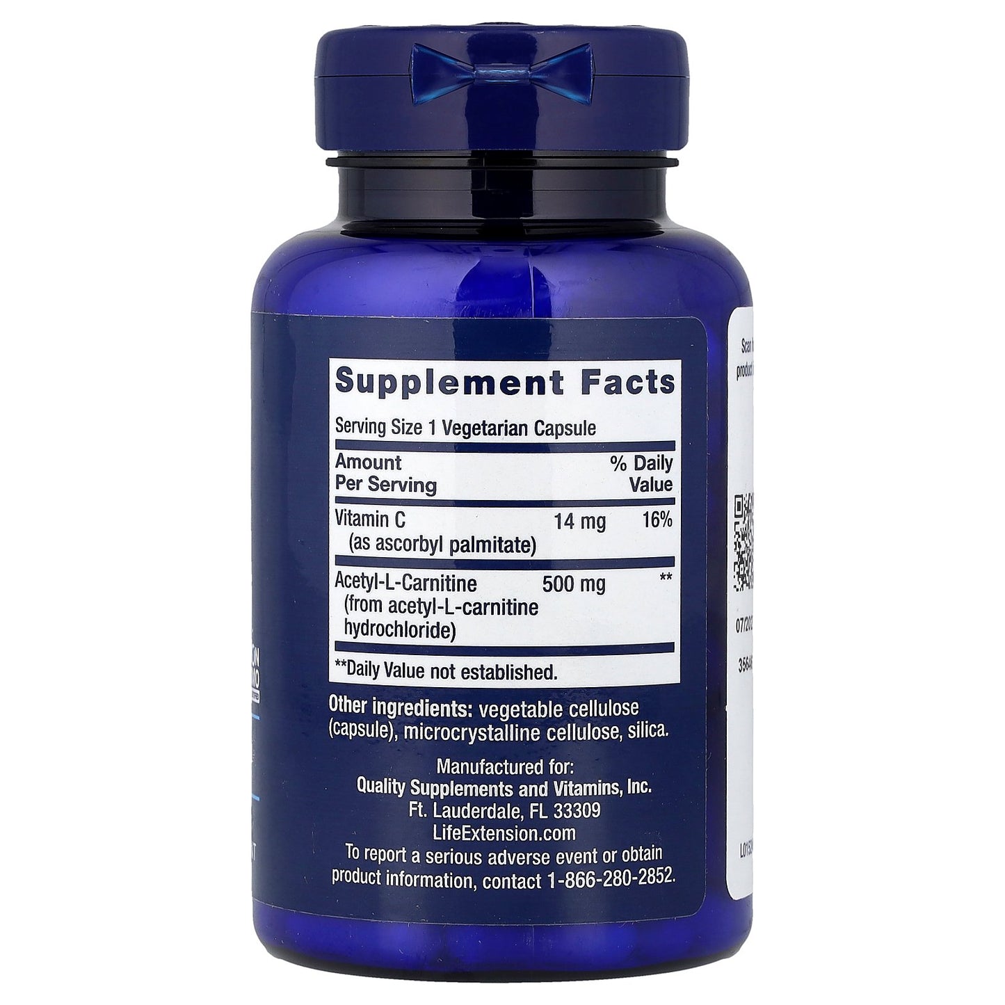 Life Extension, Acetyl-L-Carnitine, 100 Vegetarian Capsules