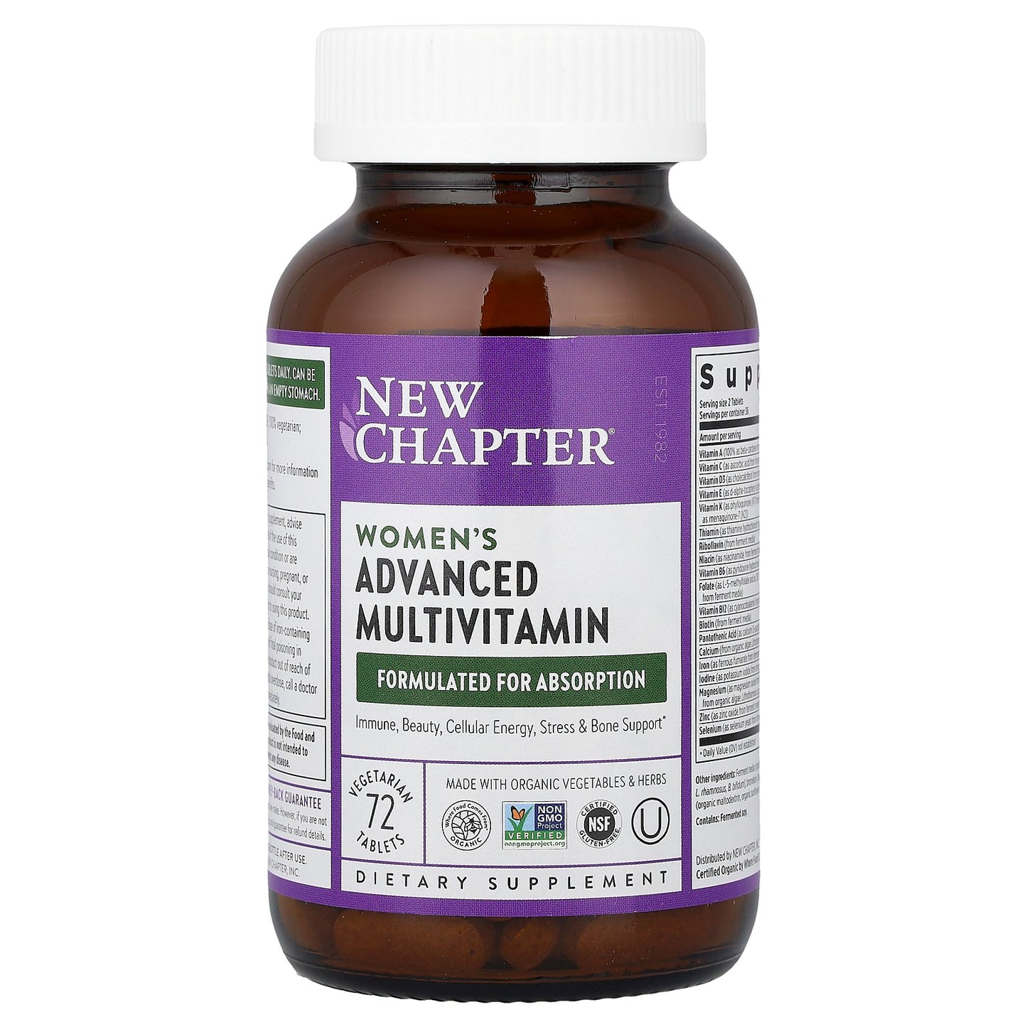 New Chapter, Women's Advanced Multivitamin, 72 Vegetarian Tablets