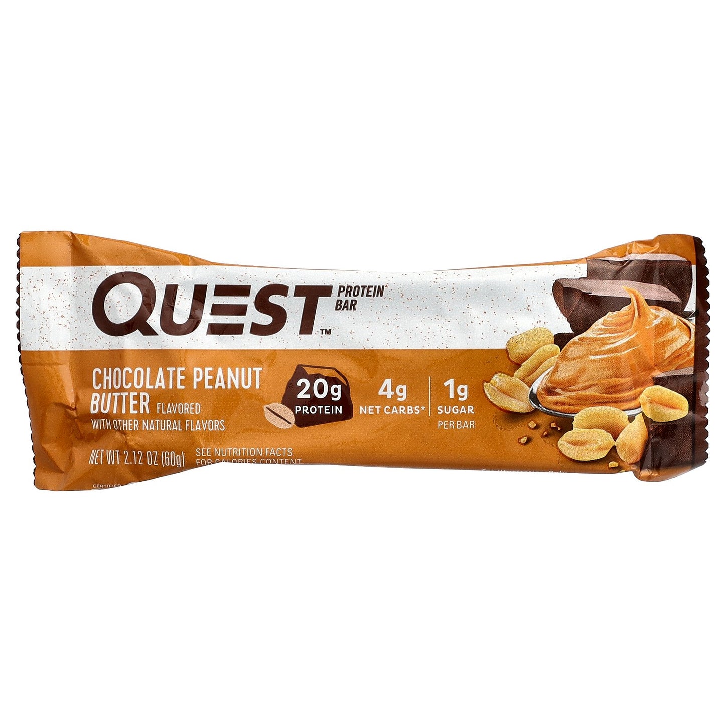 Quest Nutrition, Protein Bar, Chocolate Peanut Butter, 12 Bars, 2.12 oz (60 g) Each