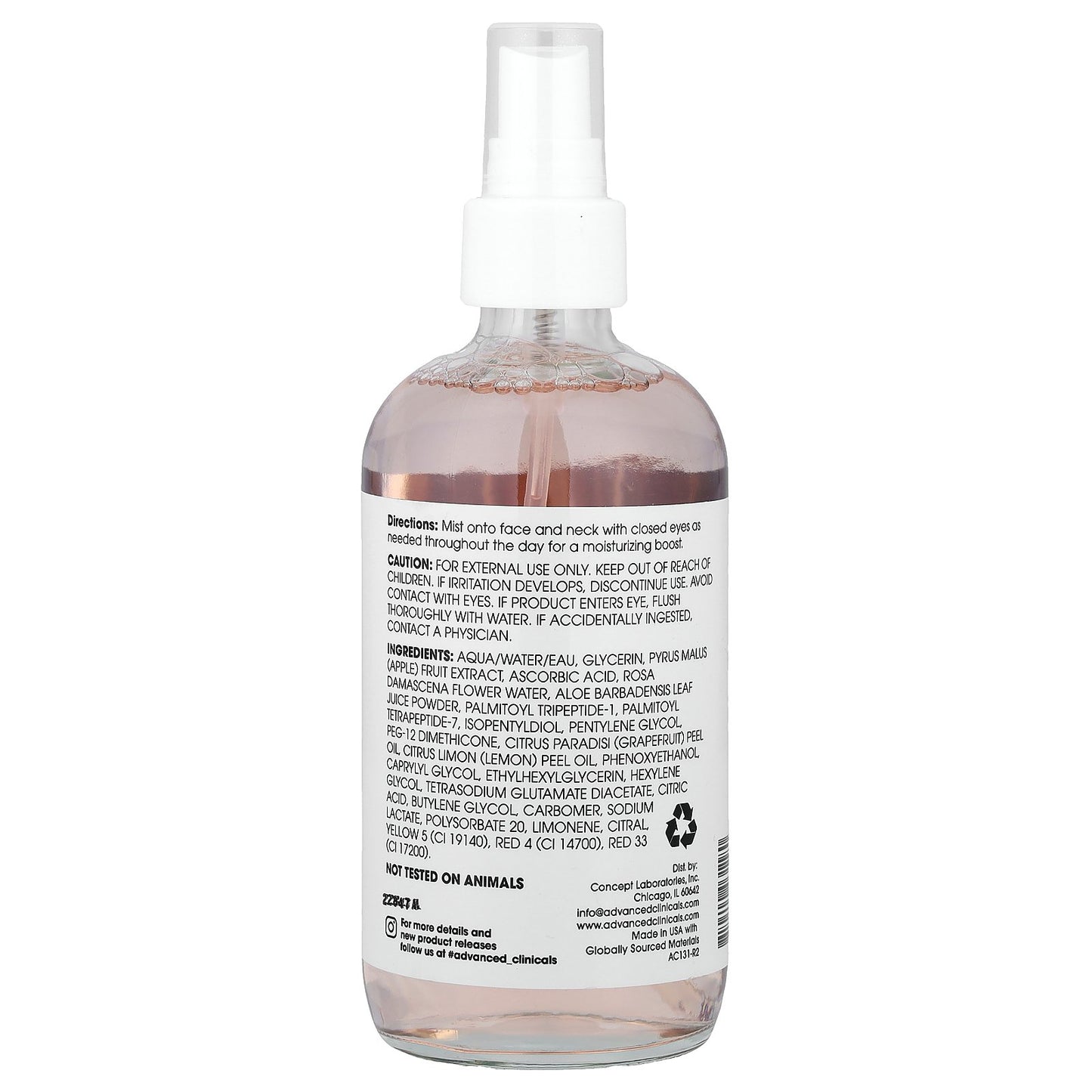 Advanced Clinicals, Vitamin C + Aloe Vera, Antioxidant Glow Facial Mist, 7.5 fl oz (222 ml)