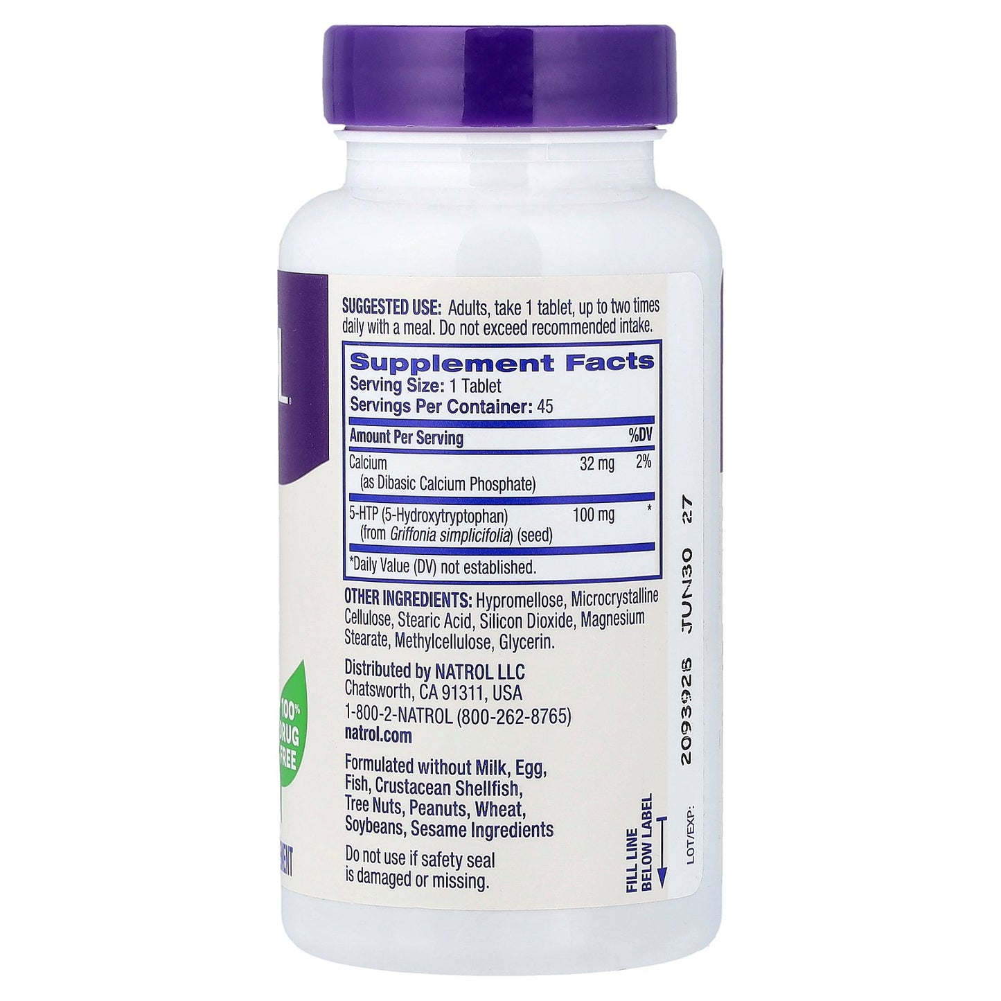 Natrol, 5-HTP, Time Release, 45 Tablets