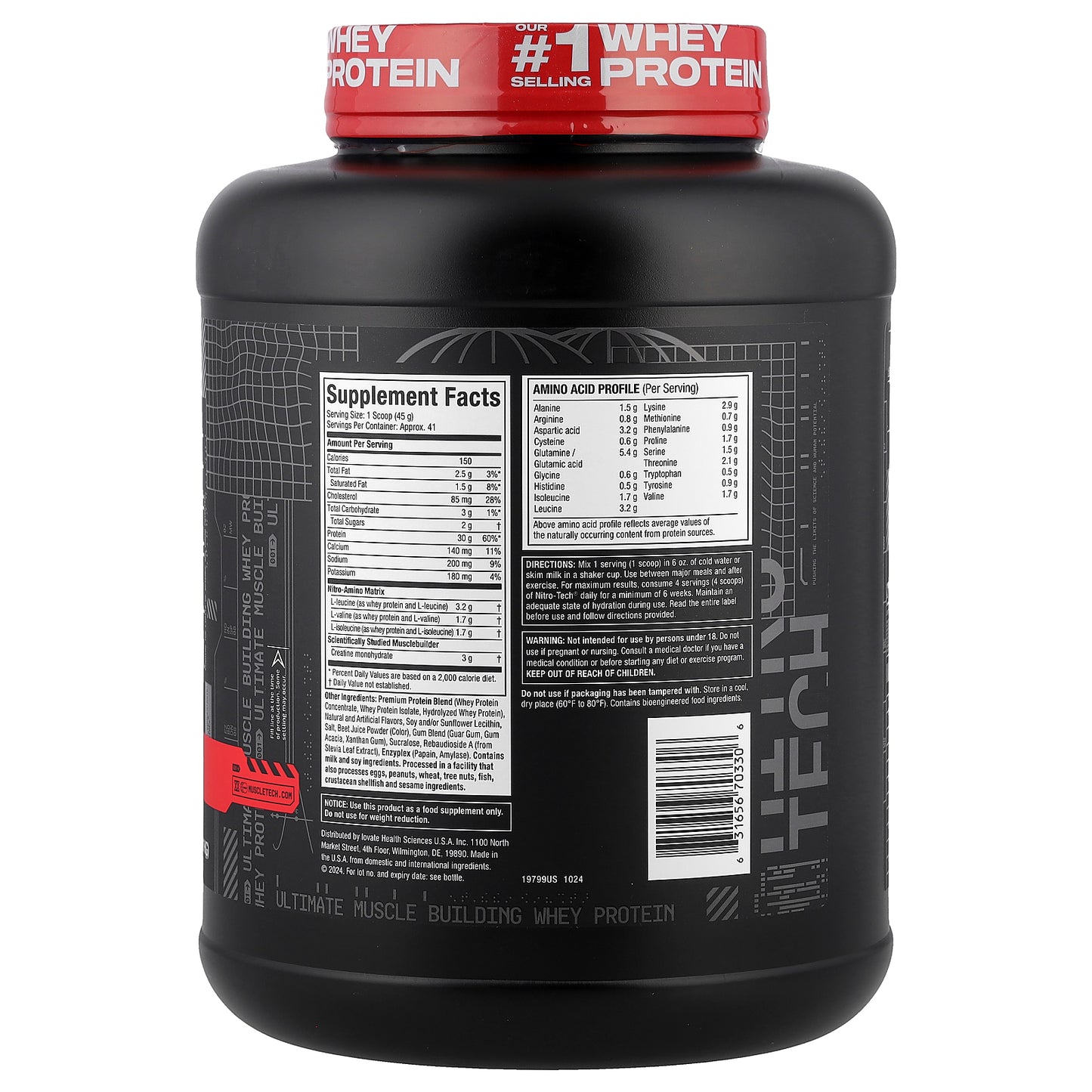 MuscleTech, Nitro-Tech™ Whey Protein, Strawberry, 4 lbs (1.81 kg)
