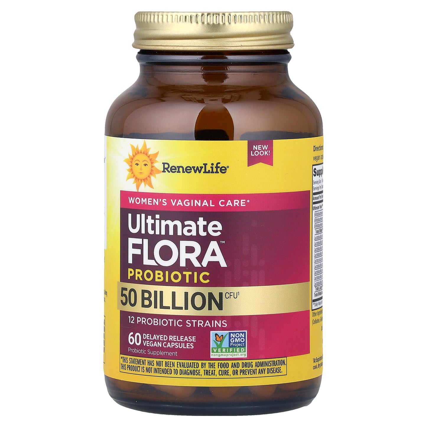 Renew Life, Ultimate Flora™ Probiotic, Women's Vaginal Care , 50 Billion CFU, 60 Delayed Release Vegan Capsules