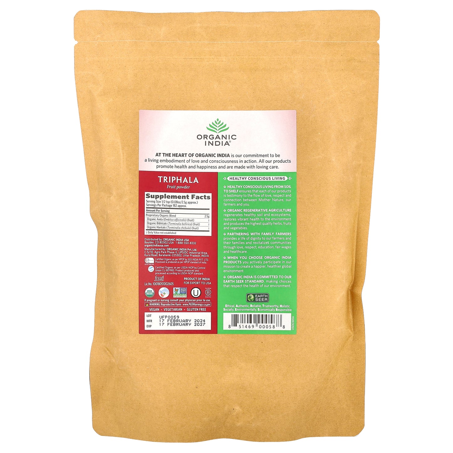 Organic India, Triphala, Fruit Powder, 16 oz (454 g)