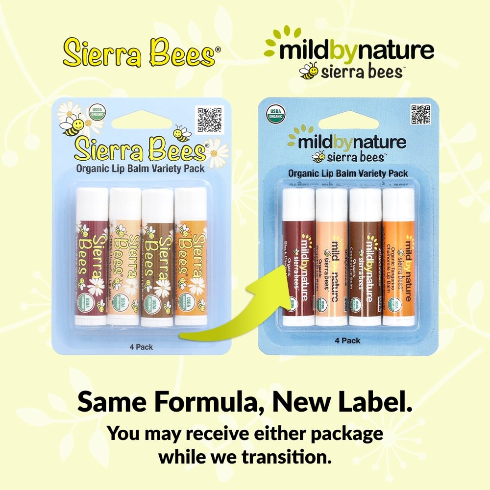 Mild By Nature, Sierra Bees™, Organic Lip Balms, Variety Pack, 4 Pack, 0.15 oz (4.25 g) Each