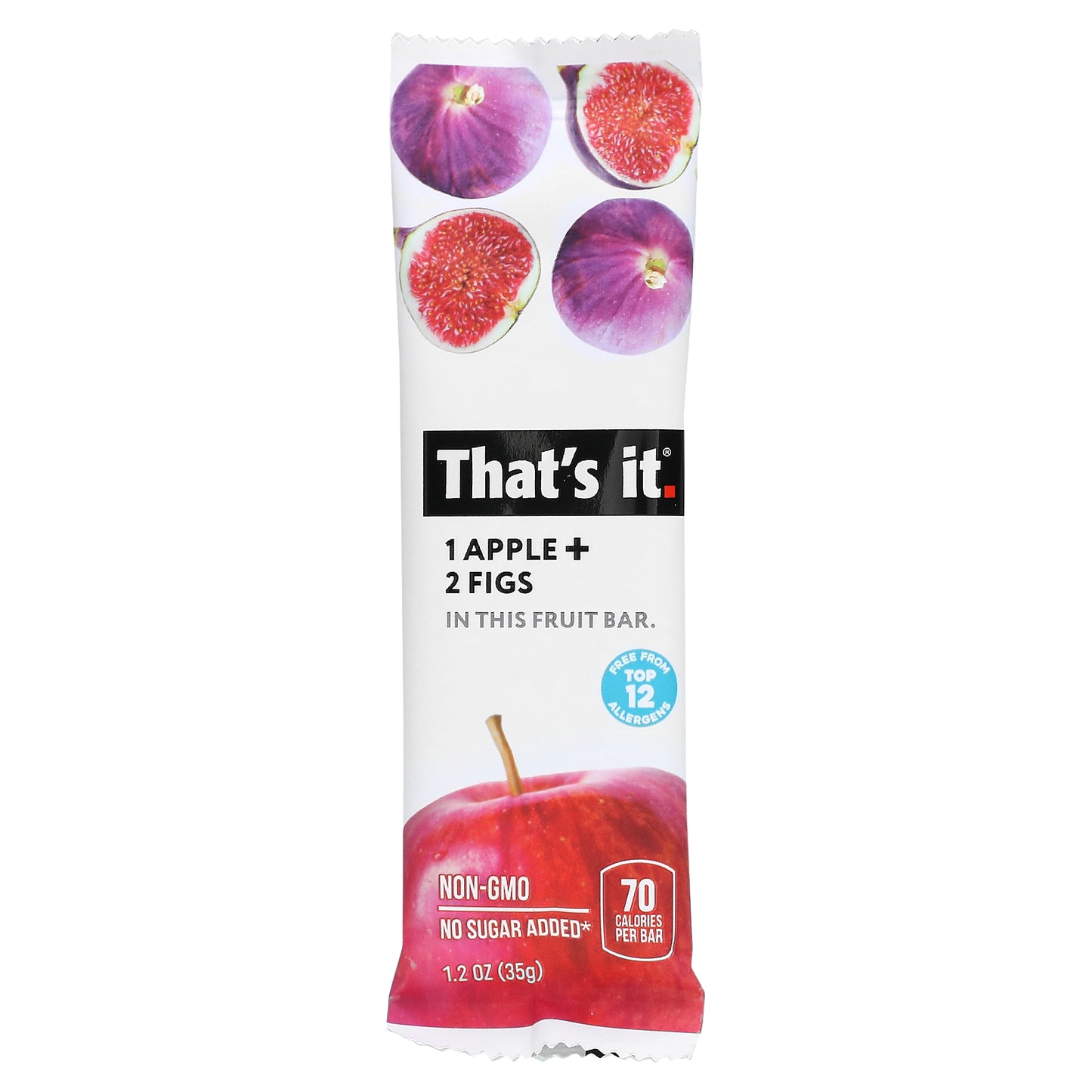 That's It, Fruit Bar, Apple + Figs, 12 Bars, 1.2 oz (35 g) Each