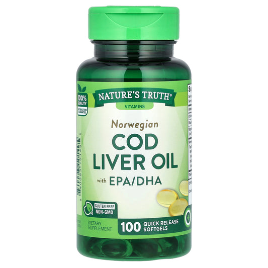 Nature's Truth, Norwegian Cod Liver Oil with EPA/DHA, 100 Quick Release Softgels