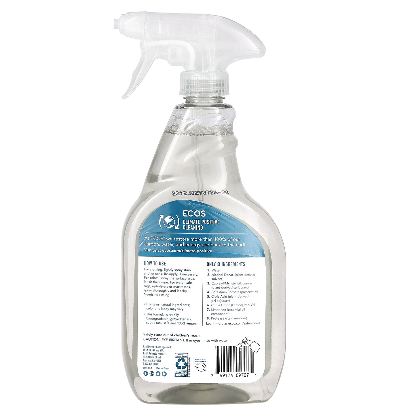 Earth Friendly Products, Ecos, Stain + Odor Remover, Lemon, 22 fl oz (650 ml)