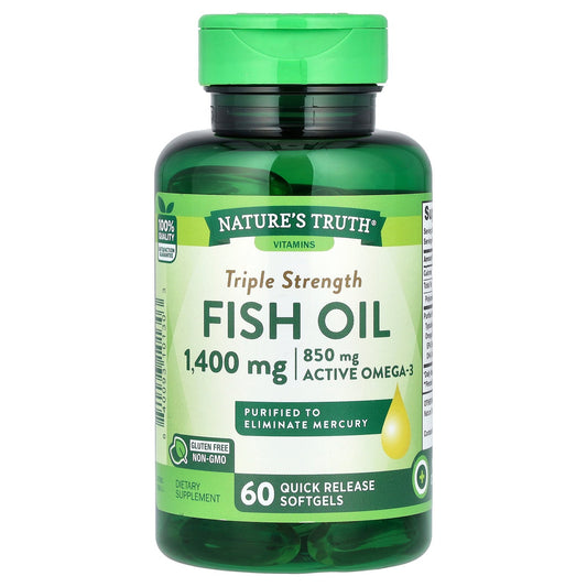 Nature's Truth, Triple Strength Fish Oil, 60 Quick Release Softgels