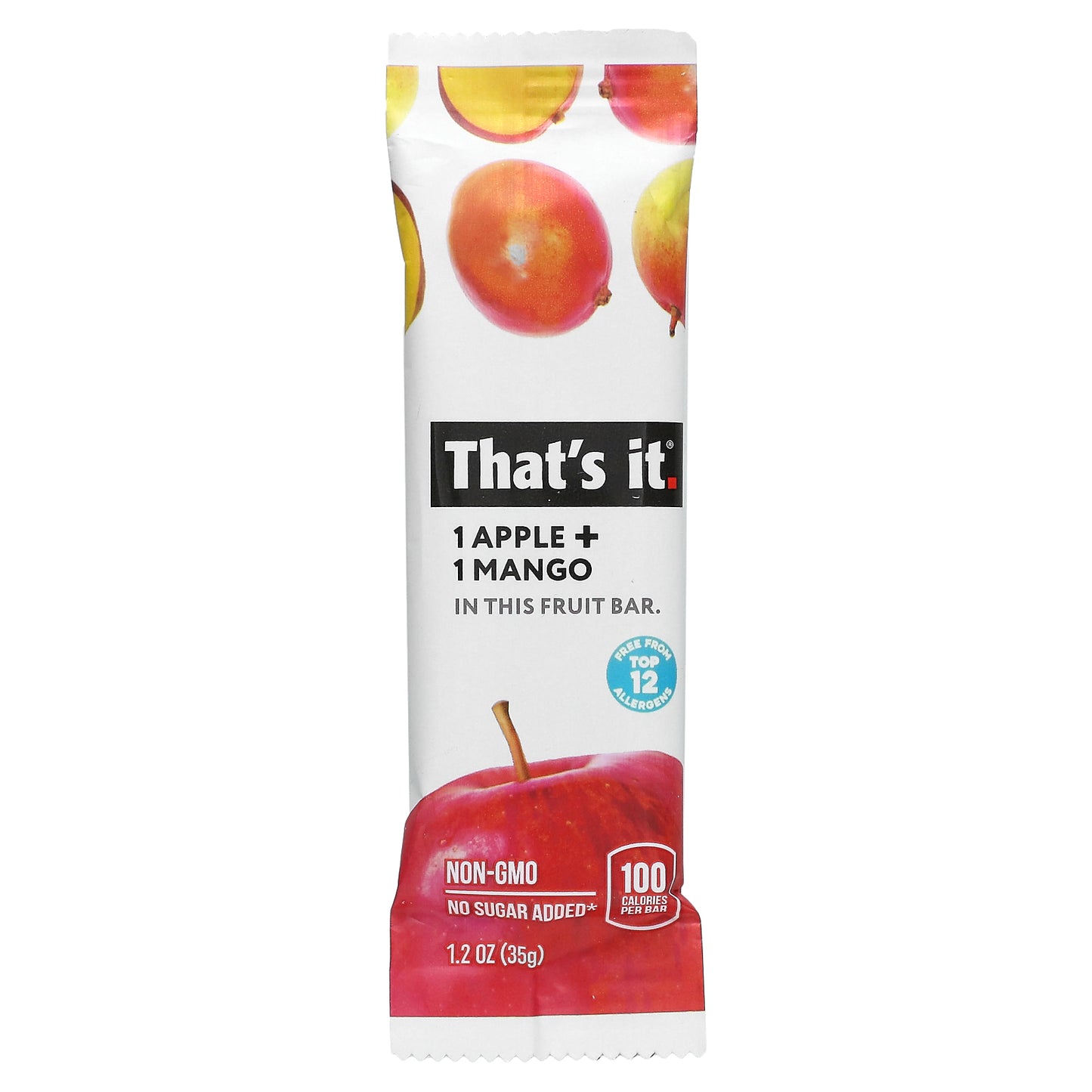 That's It, Fruit Bars, Apple + Mango, 5 Bars, 1.2 oz (35 g) Each